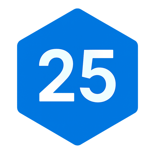 Vaadin 25 hexagonal icon 512px Only with content 25 Use official Vaadin colors