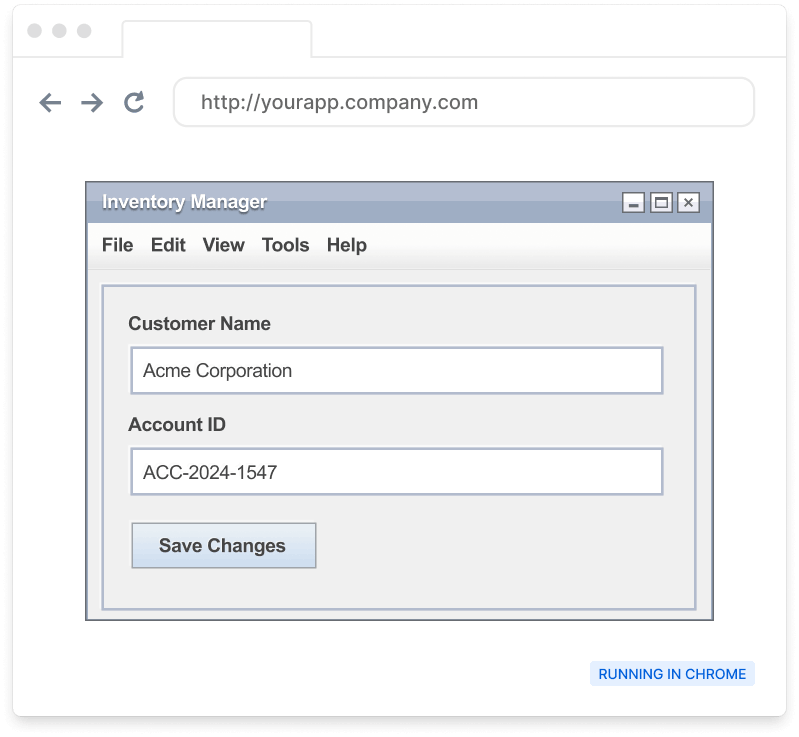 Your Swing app in any browser