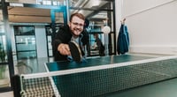 An employee playing table tennis at the Vaadin office. An employee playing table tennis at the Vaadin office.