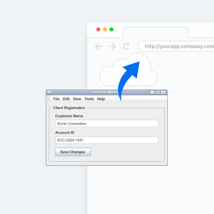Swing app deployed as a web application accessible via URL